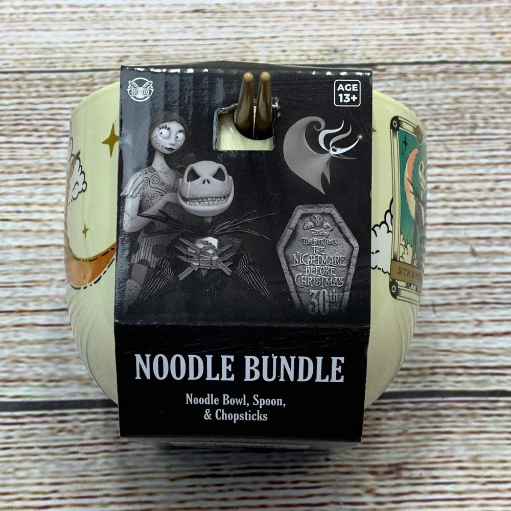 The Nightmare Before Christmas Jack and‎ Sally Noodle Bowl Chopsticks Bundle NEW